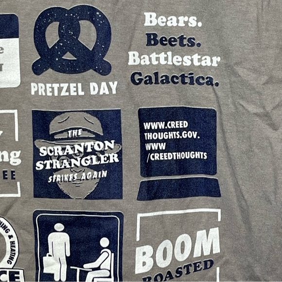 The Office T Shirt Mens Large Gray Schrute Farms Dunder Mifflin Advertisement - Picture 8 of 9